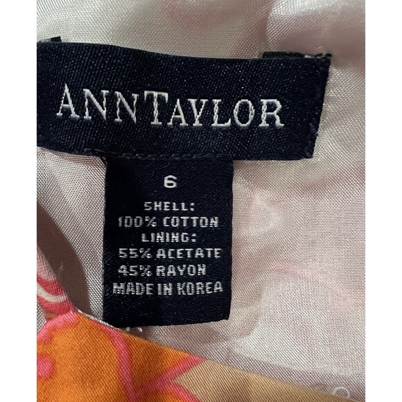 Vintage Y2K Ann Taylor Retro Hawaiian Floral Dress Cotton Size 6 - Picture 6 of 7